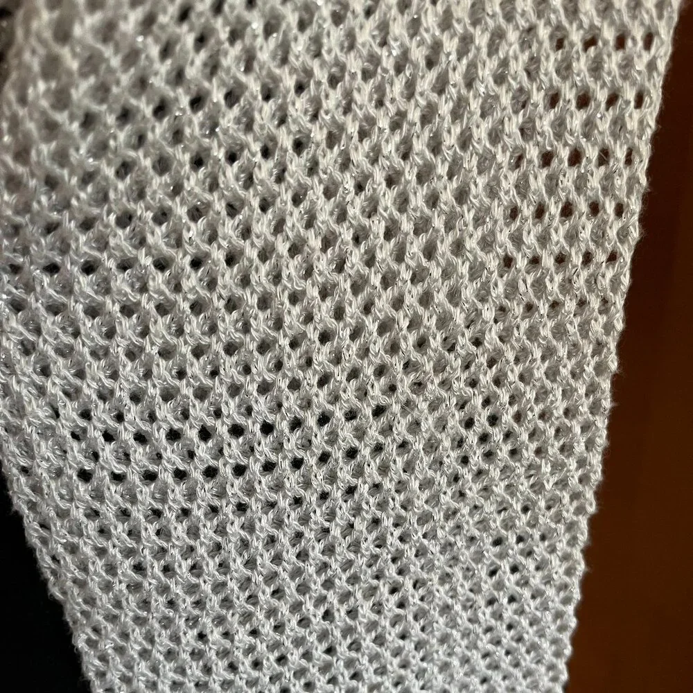 2-Pc.Soft Open Knit Mesh Wrap Top and Pencil Skirt, Size M - Picture 7 of 7